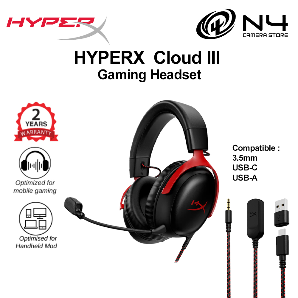 HyperX Cloud III Over-Ear Headphones (Red)