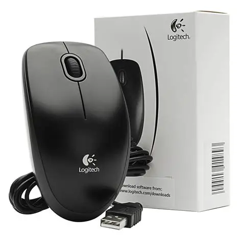 Logitech B100 Wired Mouse (Black)